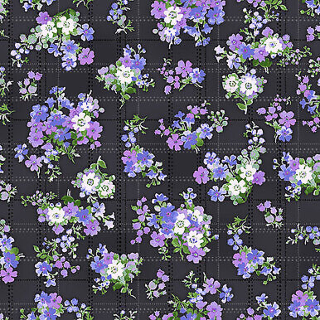 Bloomfield Ave Meadow Lane Shadow Black Cotton Fabric by RJR Fabrics